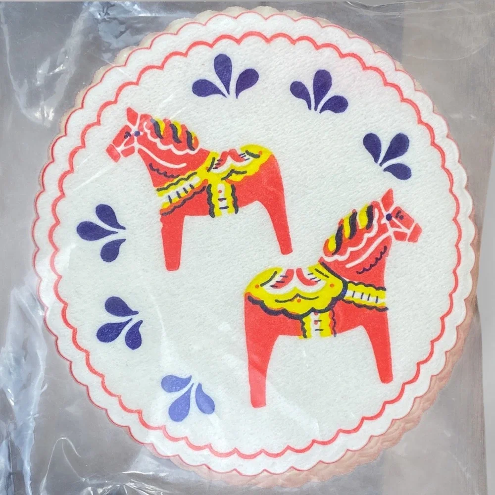 Scandinavian NOS Paper Napkins & Coasters Vintage Dala‎ Horse Gnomes Lucia